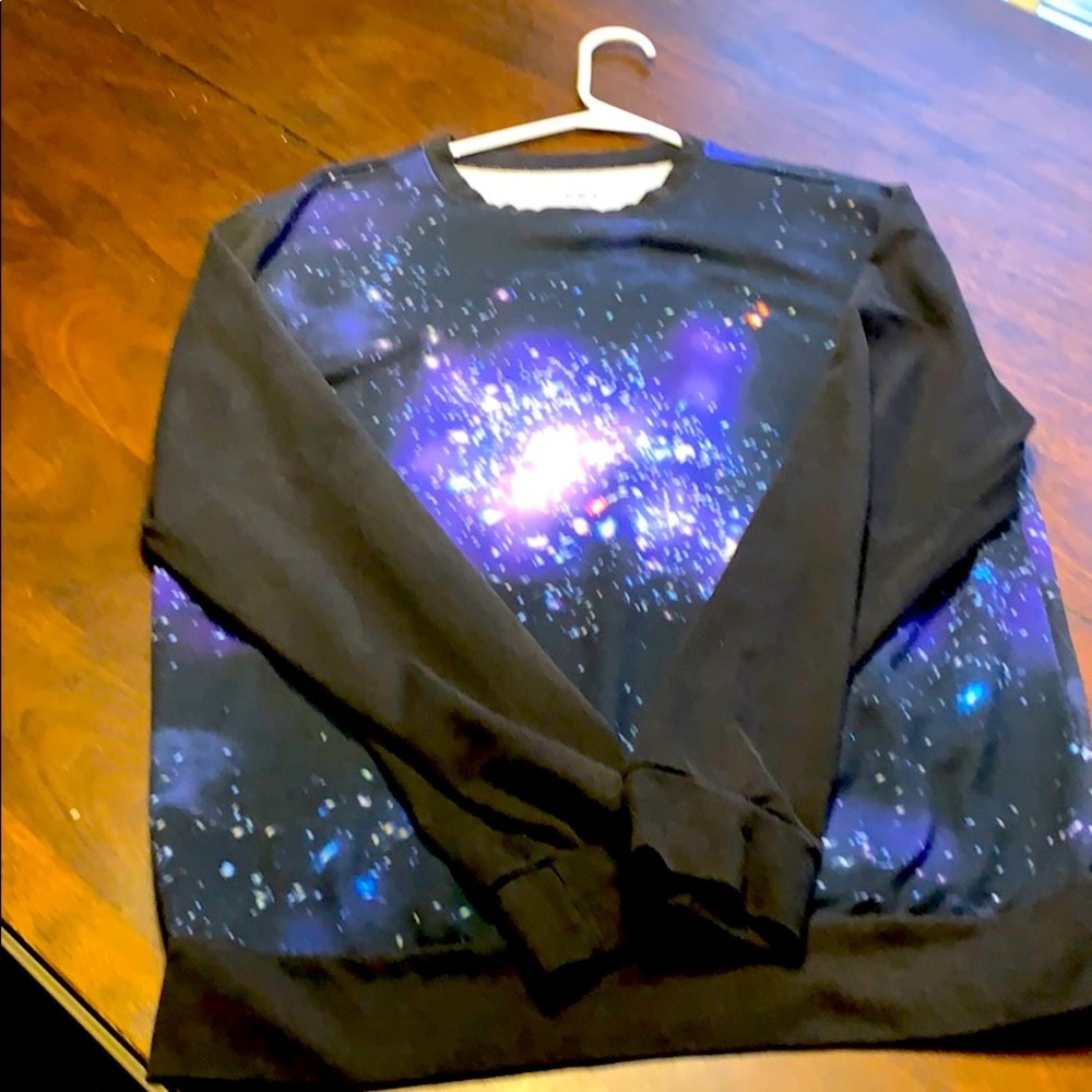 Carbon long sleeved galaxy crewneck
